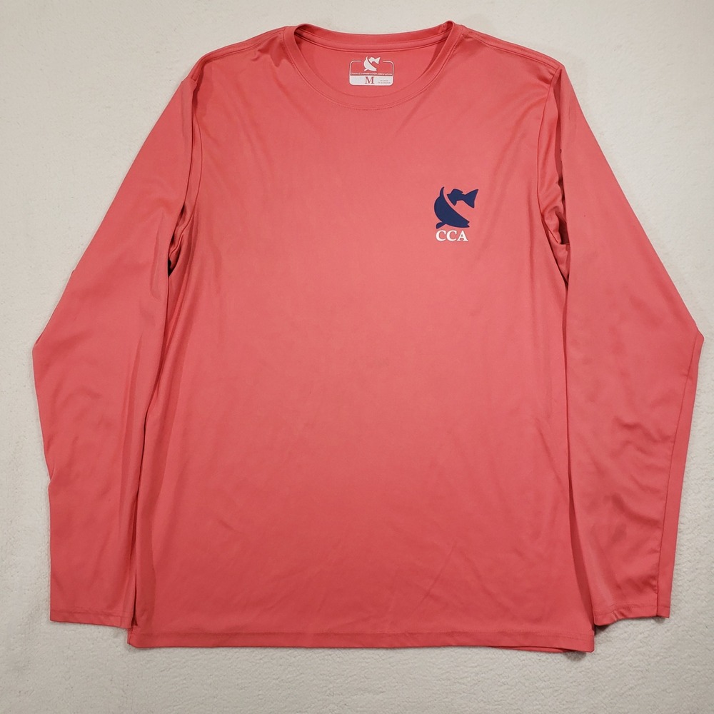 CCA Coastal Conservation Association Shirt Mens Medium‎ Salmon Pink  Long Sleeve